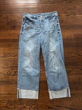 Old Navy Sky-Hi Wide Leg Cuffed Extra High Rise Jeans size women’s 12